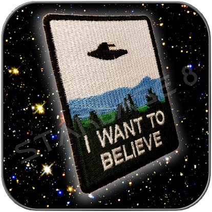 I WANT TO BELIEVE AUFNÄHER - (AKTE X POSTER) ROSWELL ALIEN UFO