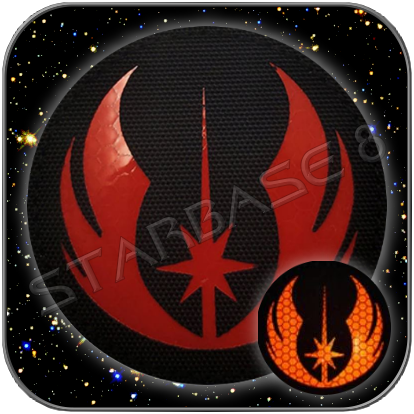 JEDI ORDER - HIGH QUALITY OUTDOOR PVC BADGE - RED REFLECTION with KLETT