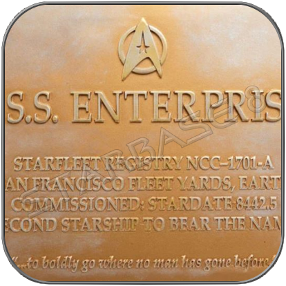 USS ENTERPRISE 1701-A  STAR TREK EAGLEMOSS DEDICATION PLAQUE