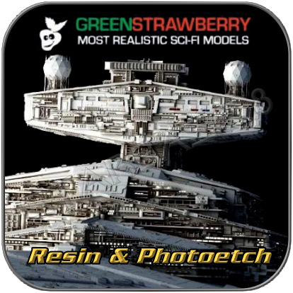 STAR DESTROYER - 1/2700 GREENSTRAWBERRY SHIELD GENERATOR RESIN & PHOTOETCH