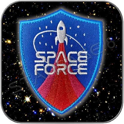 SPACE FORCE - SECURITY SHIELD - PREMIUM TEXTIL AUFNÄHER / PATCH mit KLETT+
